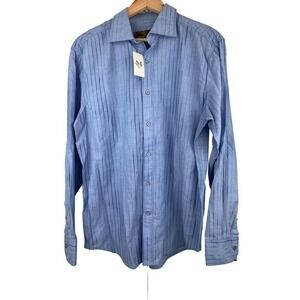 NWT Prono Blue Men's Size M Striped Button Up Shirt